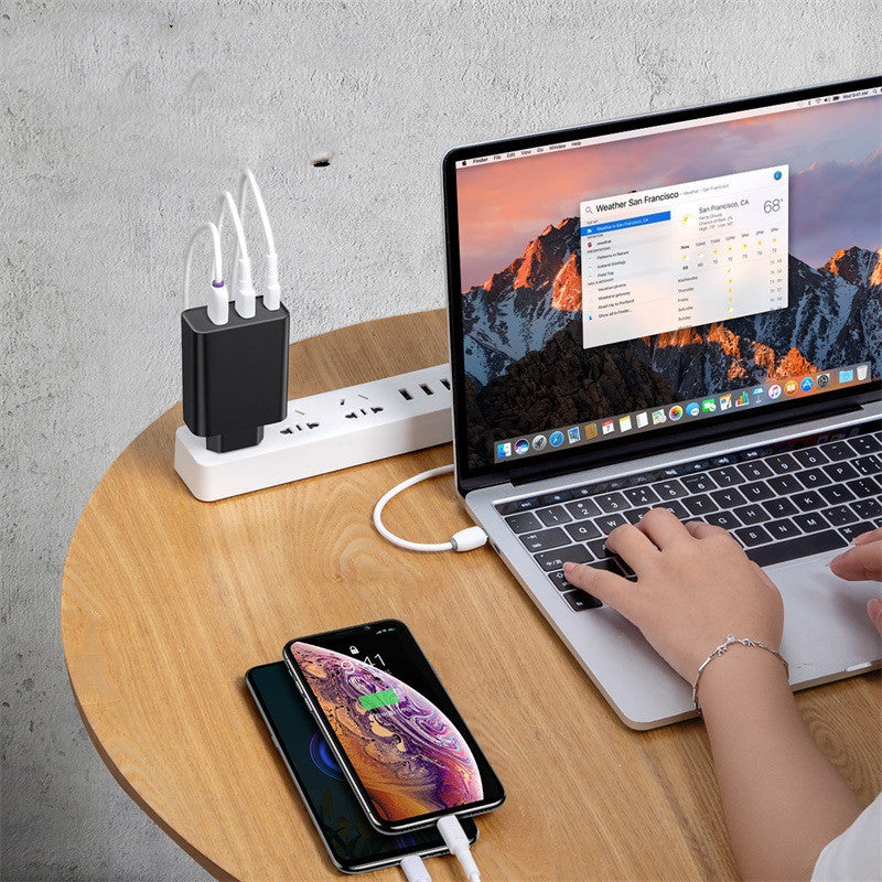 Fast Charger Dual USB Type-CPD Laptop Travel Charger 60w